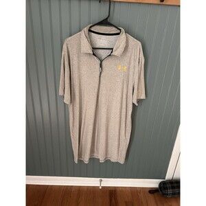 Under Armour Golf Pullover‎ Mens 2XL Beige Tan 1/4 Zip Short Sleeve UA 1373674